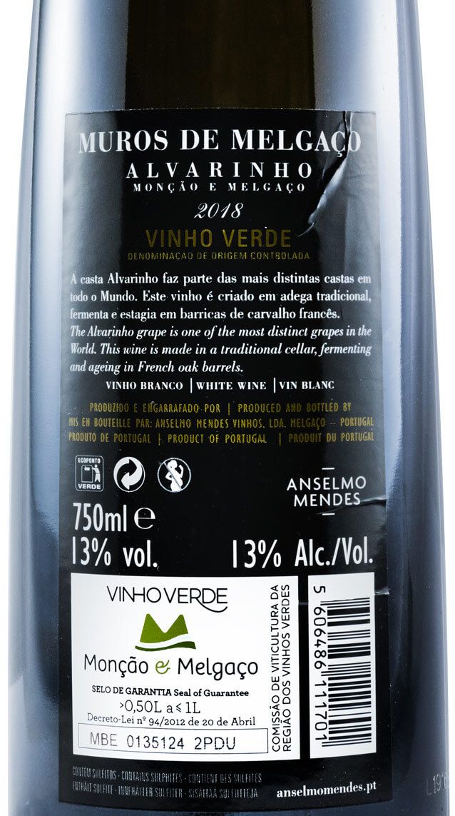 2018 Muros de Melgaço Alvarinho branco