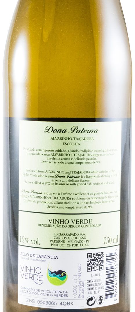 2018 Dona Paterna Alvarinho Trajadura branco