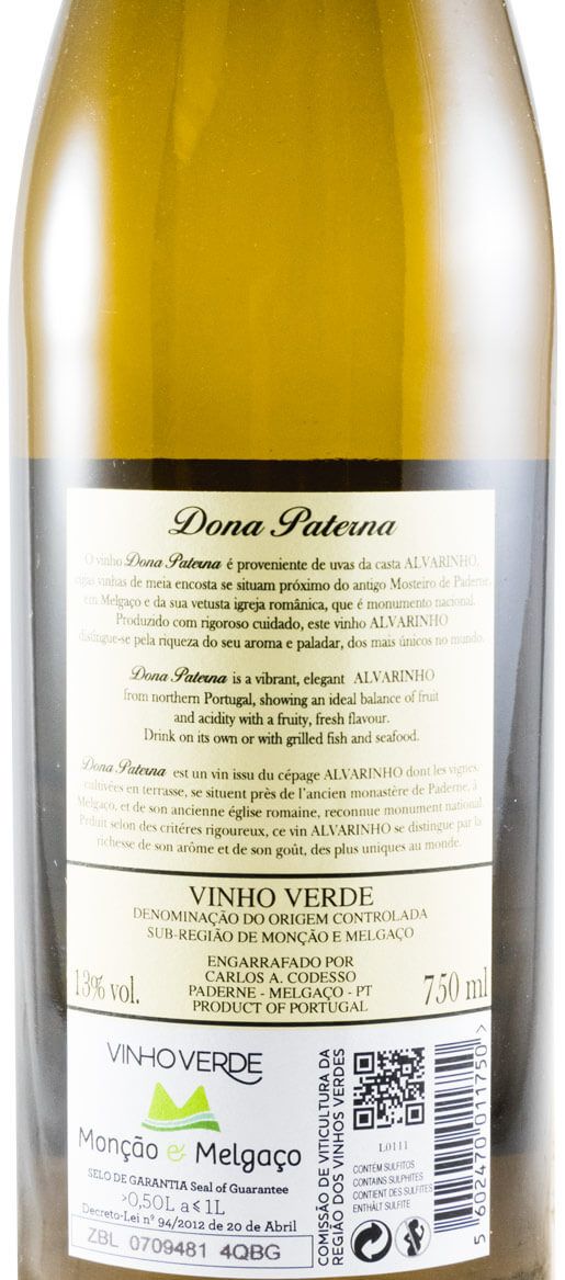 2018 Dona Paterna Alvarinho branco