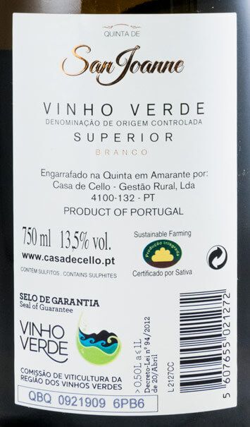 2012 Quinta de San Joanne Superior branco