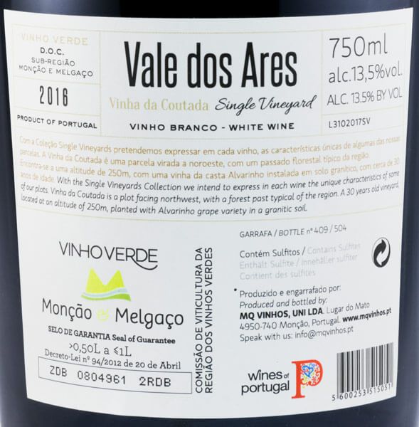 2016 Vale dos Ares Vinha Da Coutada branco