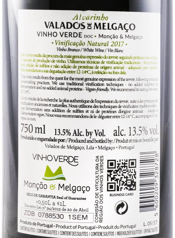2017 Valados de Melgaço Alvarinho Vinificação Natural white