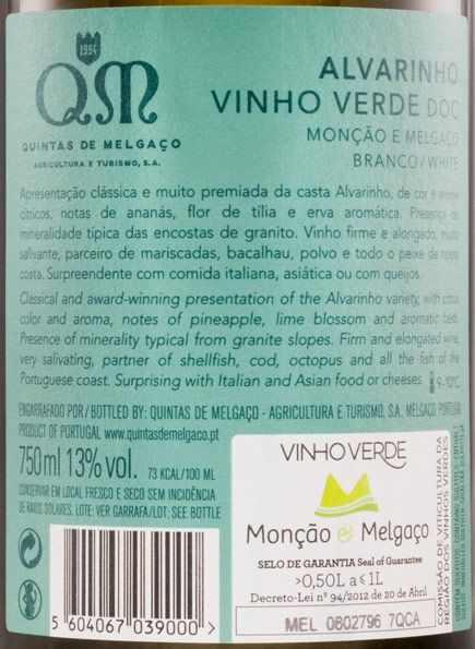 2019 Quintas de Melgaço QM Alvarinho white