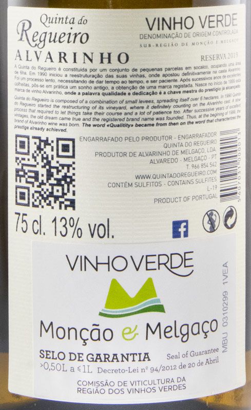 2019 Quinta do Regueiro Reserva Alvarinho white
