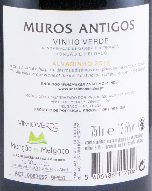 2019 Muros Antigos Alvarinho white