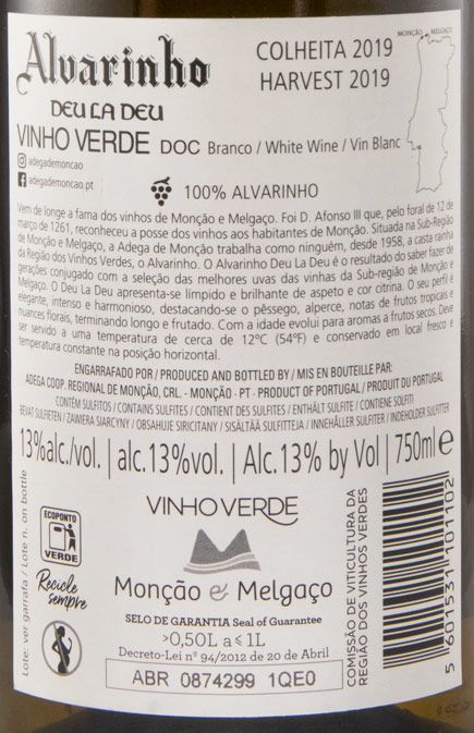 2019 Alvarinho Deu La Deu branco