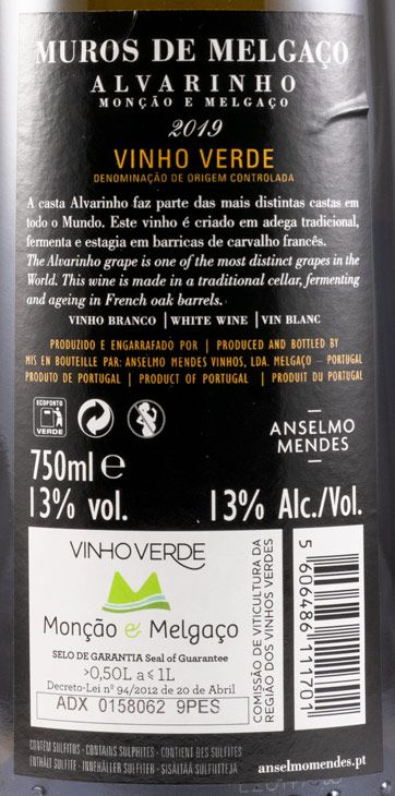 2019 Muros de Melgaço Alvarinho white