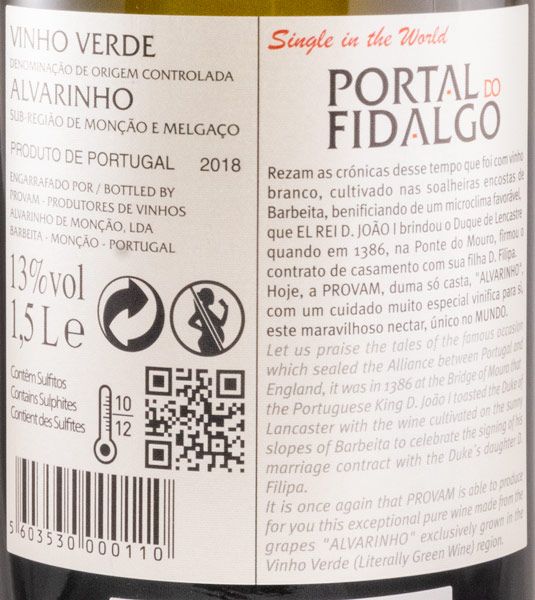 2018 Portal do Fidalgo Alvarinho white 1.5L