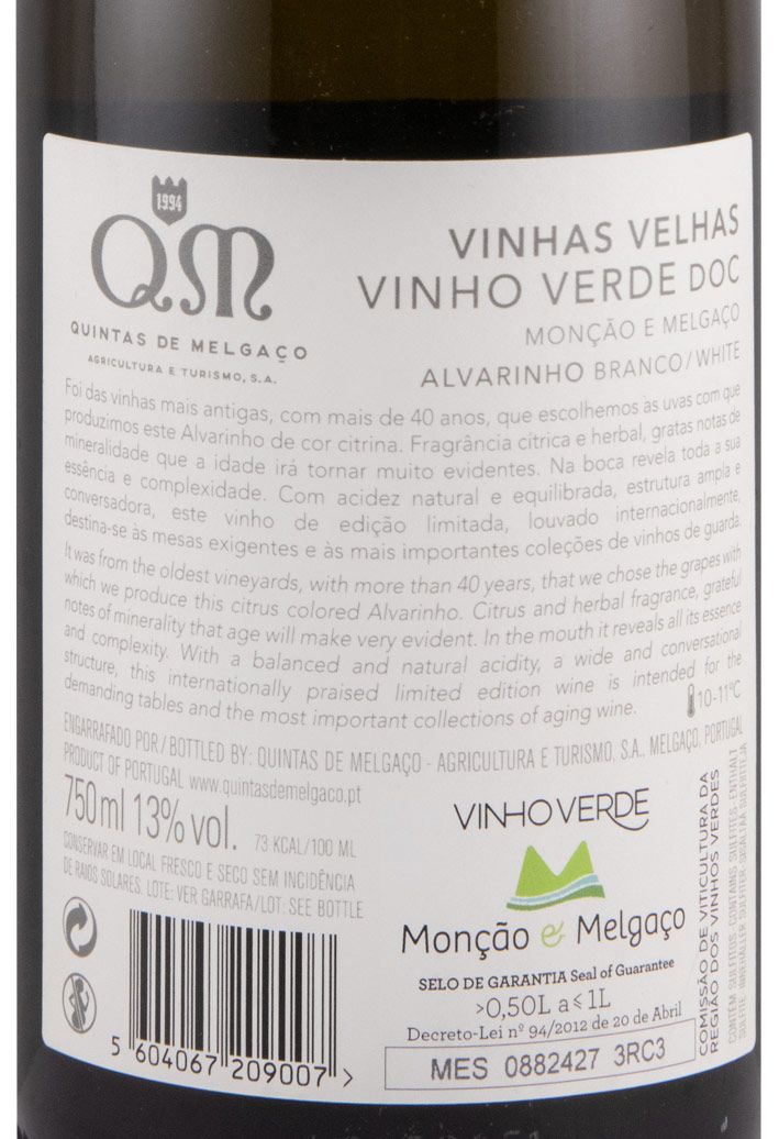 2019 Quintas de Melgaço QM Alvarinho Vinhas Velhas branco