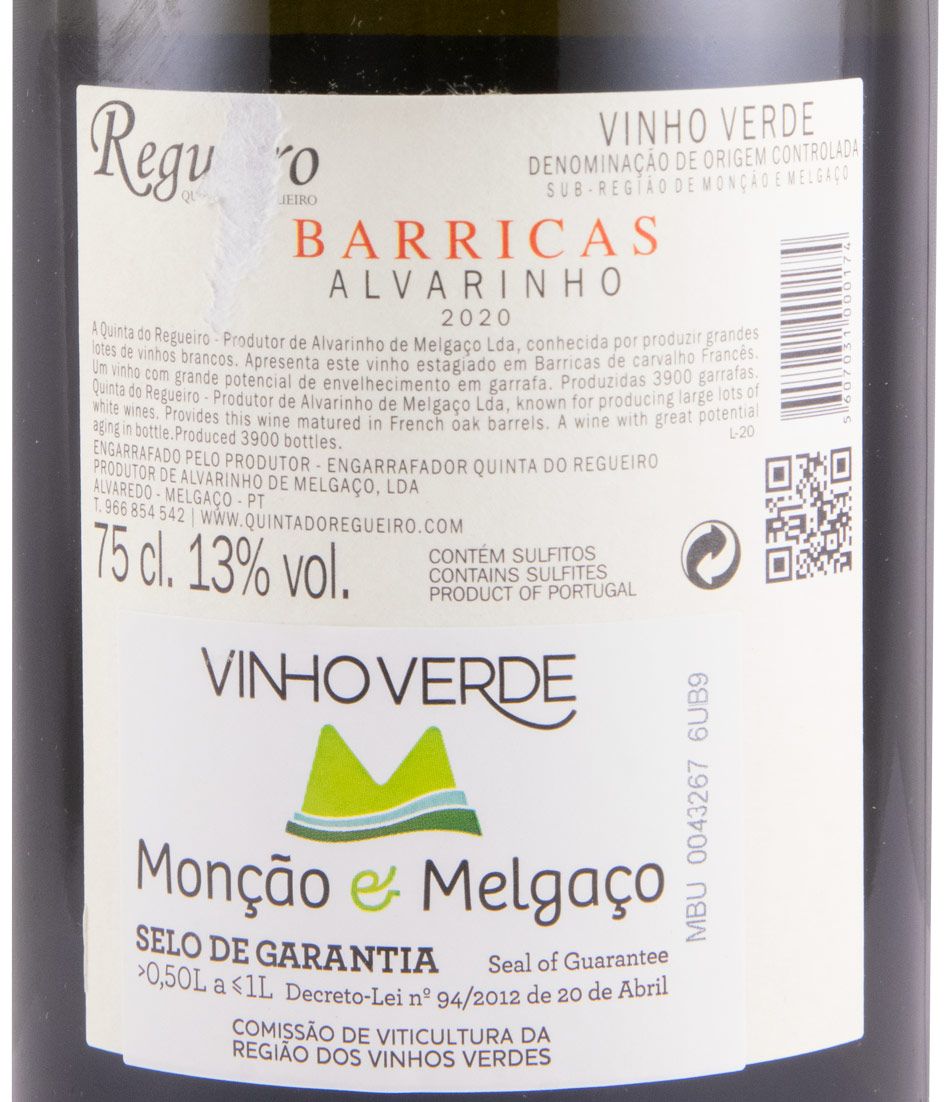 2019 Quinta do Regueiro Barricas Alvarinho branco