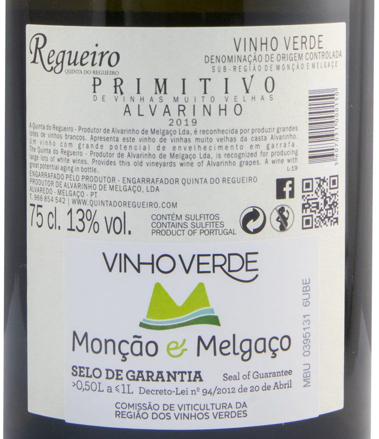 2019 Quinta do Regueiro Primitivo Alvarinho branco