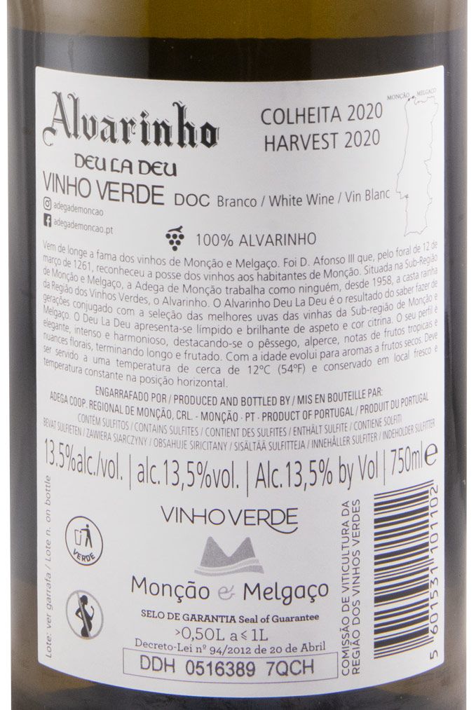 2020 Alvarinho Deu La Deu branco