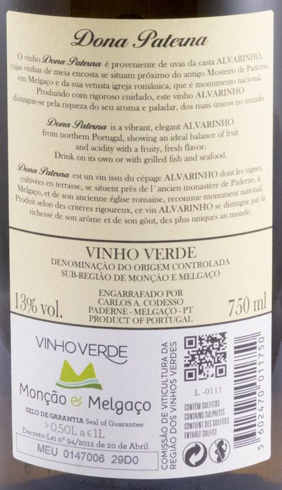 2020 Dona Paterna Alvarinho branco