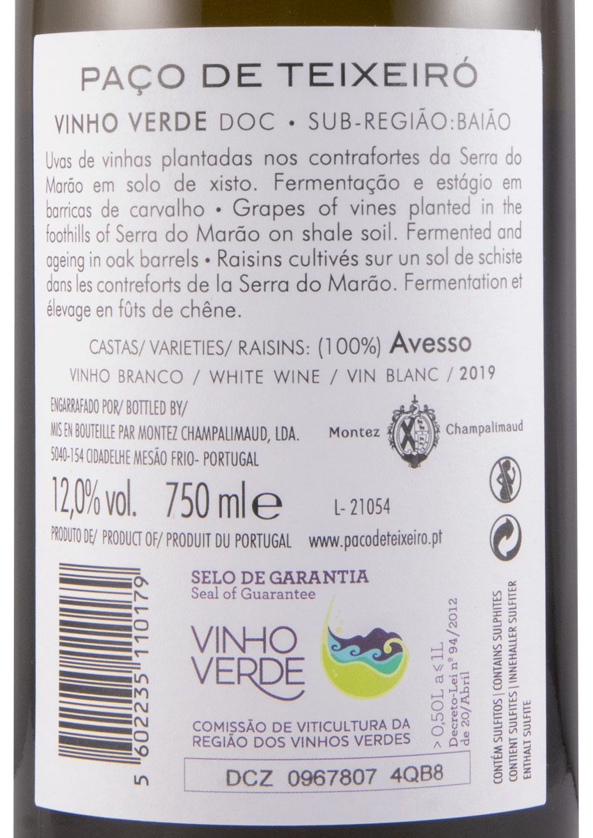 2019 Paço de Teixeiró Avesso white