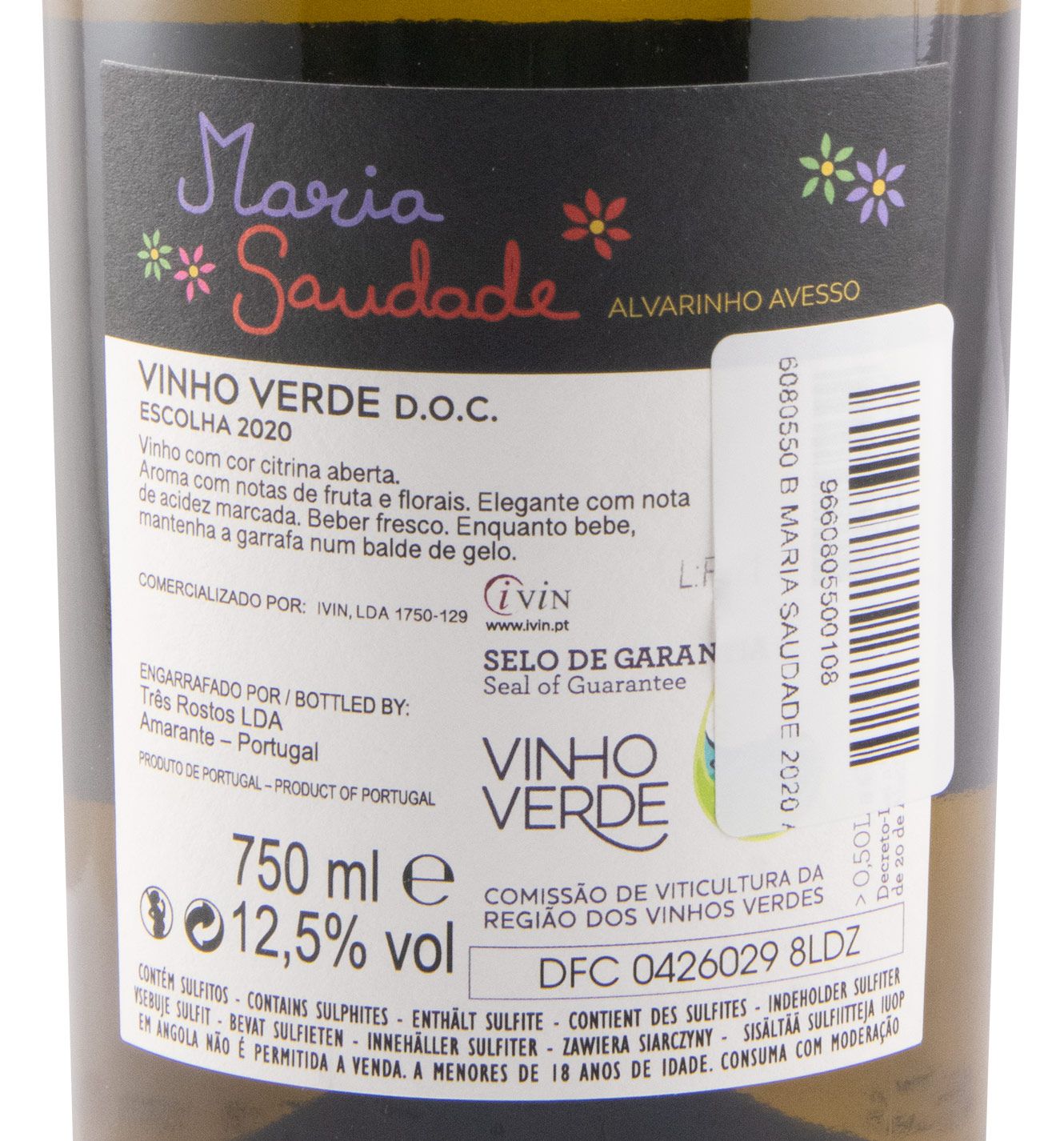 2020 Maria Saudade Alvarinho & Avesso white