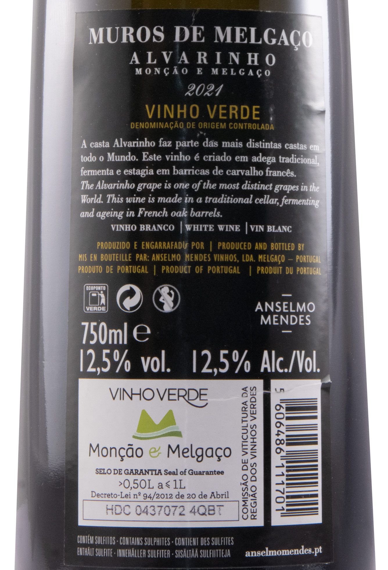 2021 Muros de Melgaço Alvarinho branco