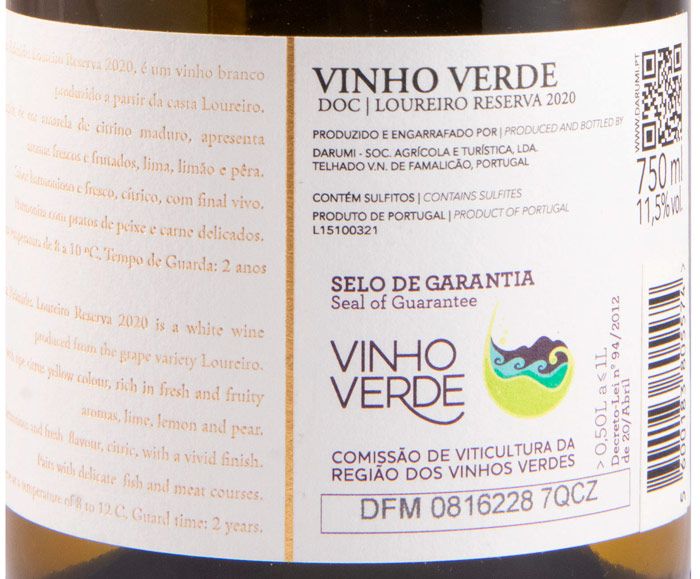 2020 Quinta das Pirâmides Loureiro Reserva branco