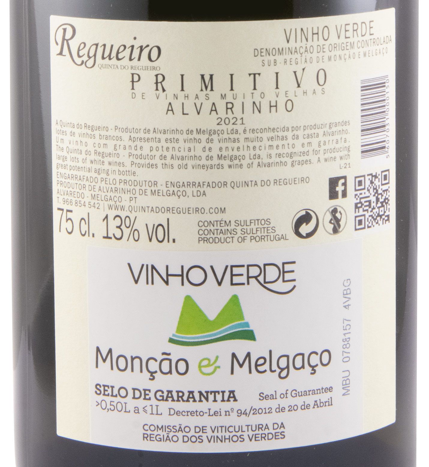 2021 Quinta do Regueiro Primitivo Alvarinho branco