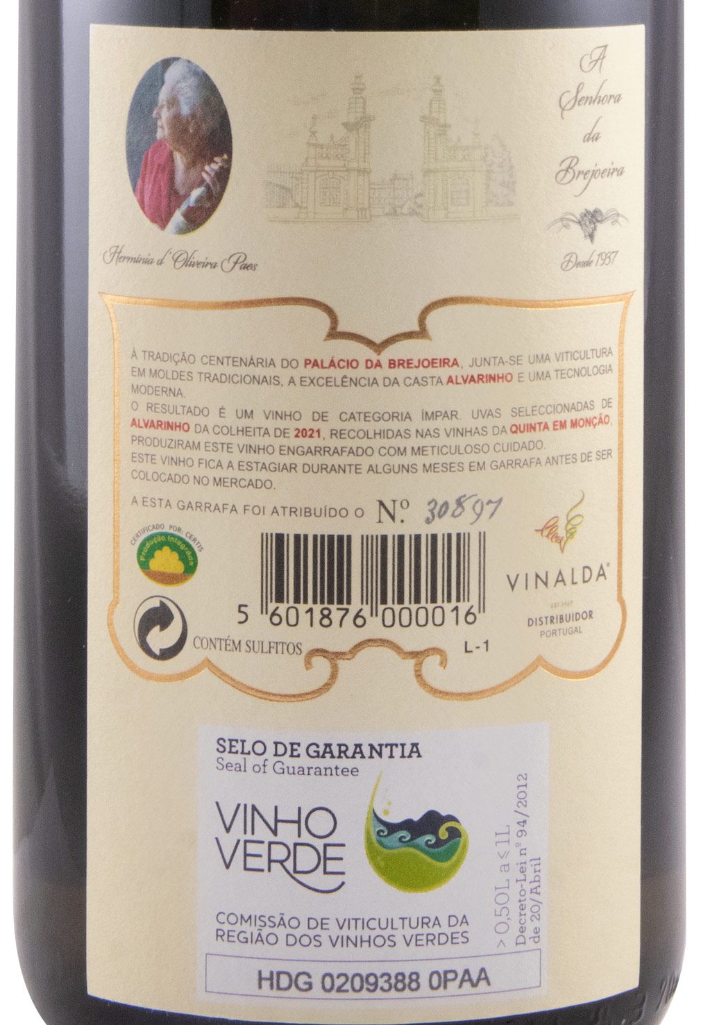 2021 Palácio da Brejoeira Alvarinho branco