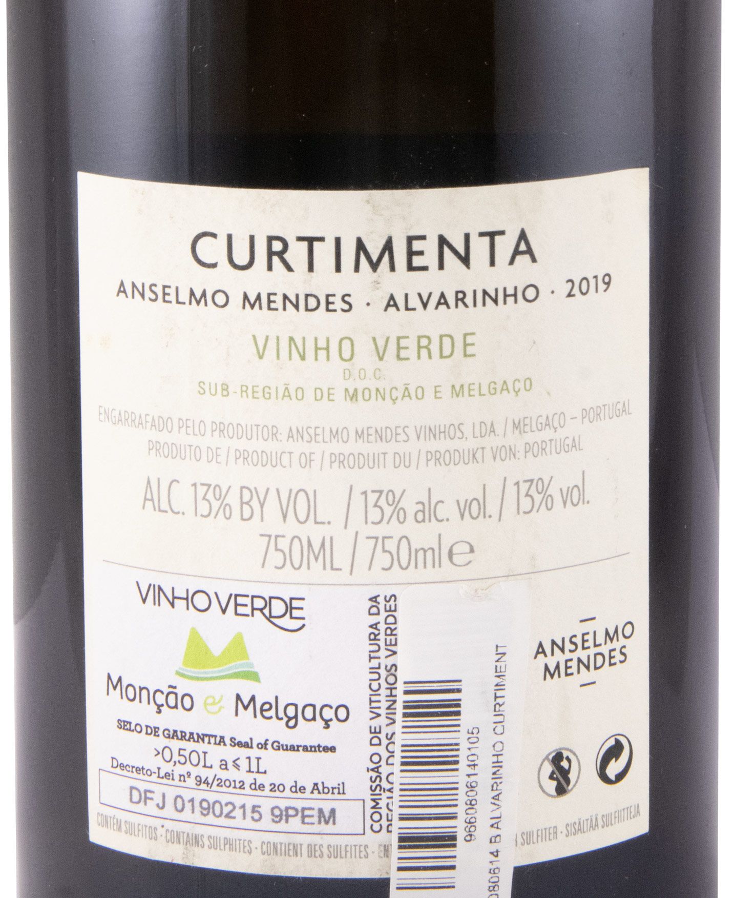 2019 Anselmo Mendes Curtimenta Alvarinho branco