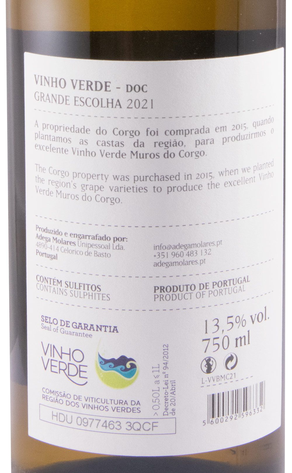 2021 Muros do Corgo Grande Escolha branco