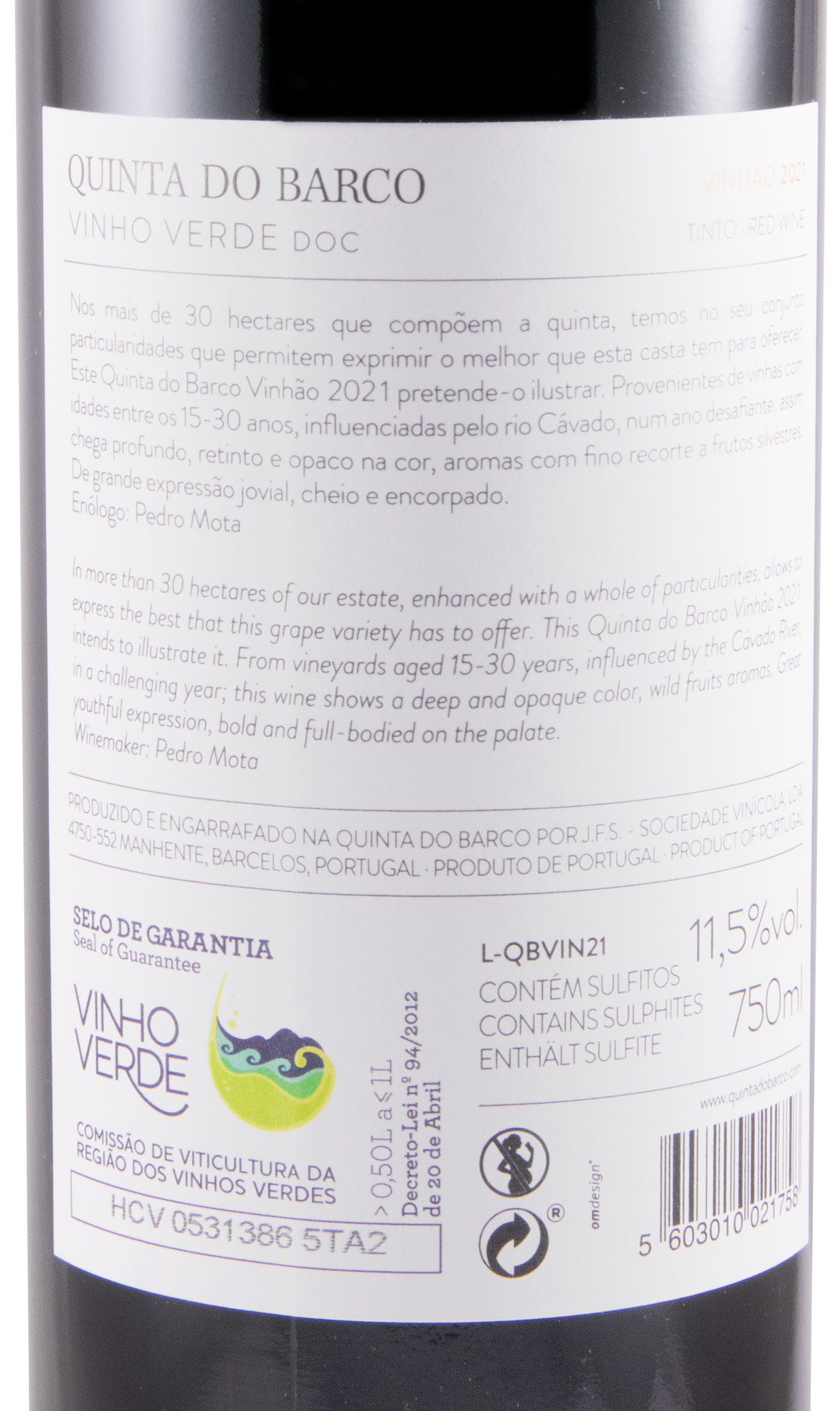 2021 Quinta do Barco Vinhão red