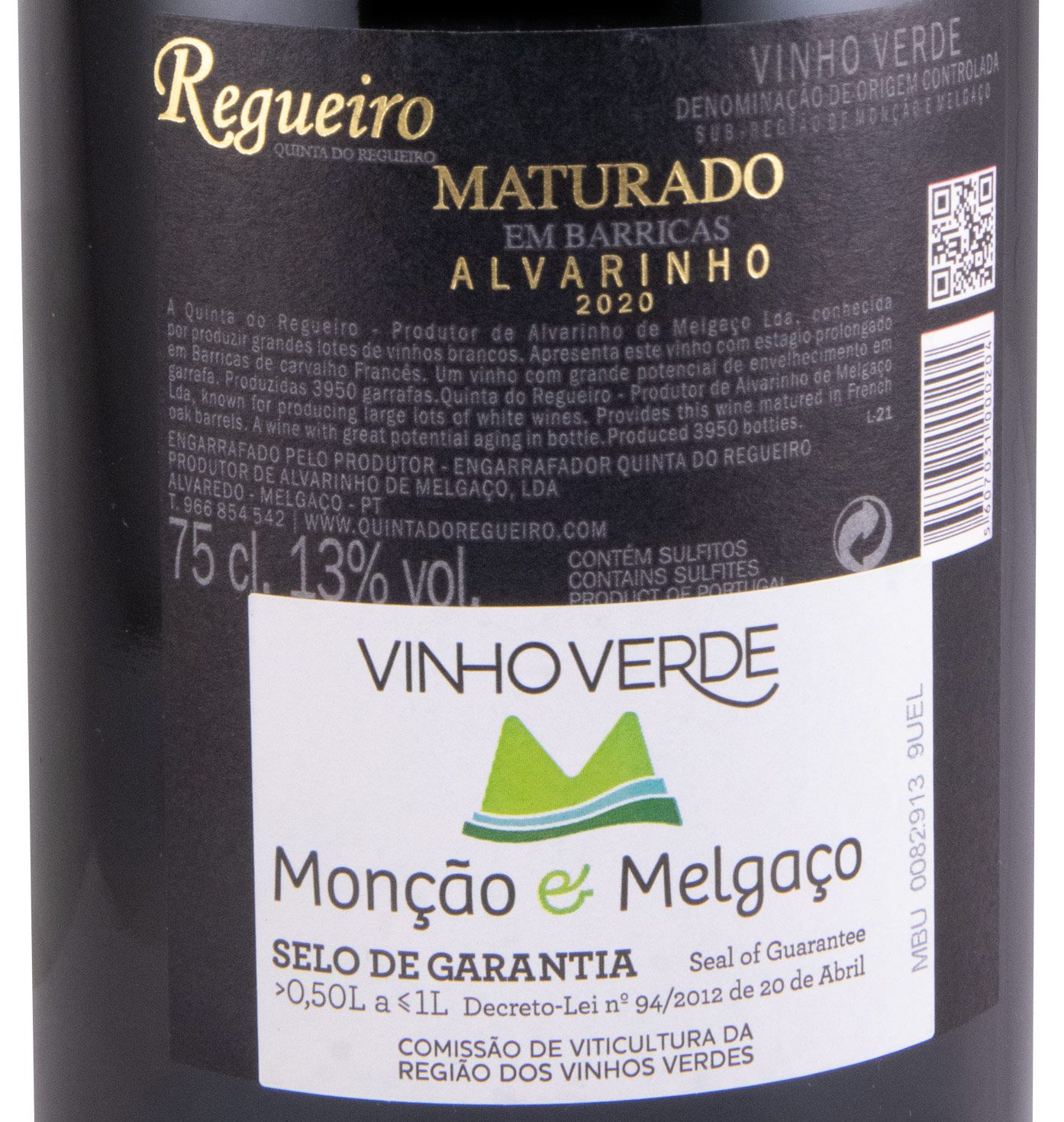 2020 Quinta do Regueiro Maturado em Barricas Alvarinho branco
