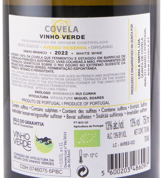 2022 Covela Avesso Reserva organic white