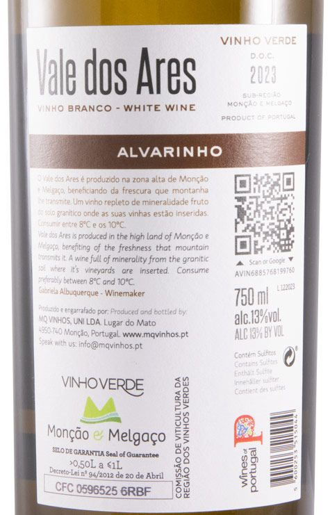 2023 Vale dos Ares Alvarinho branco