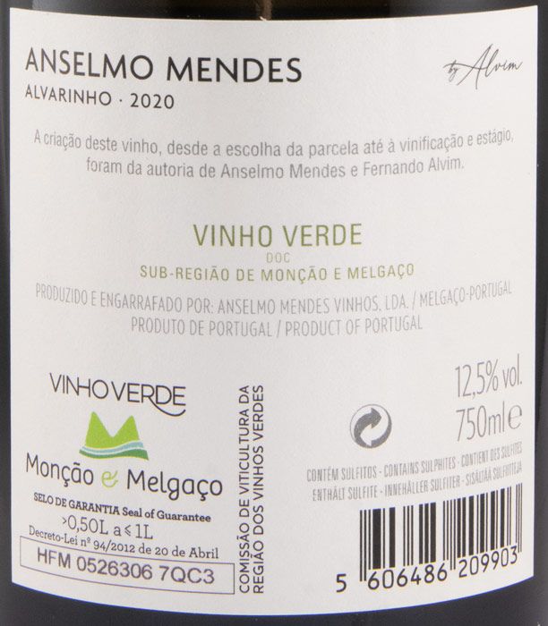 2020 Anselmo Mendes Alvarinho by Alvim white