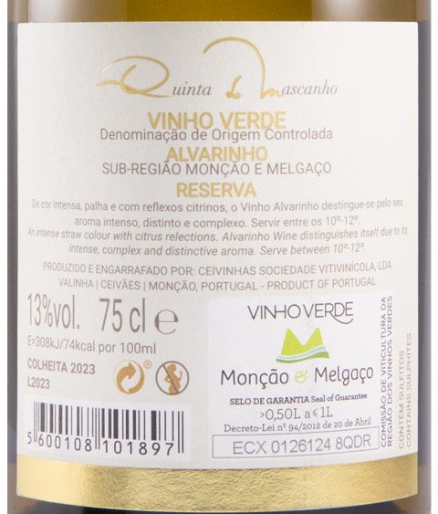 2023 Quinta do Mascanho Alvarinho Reserva white