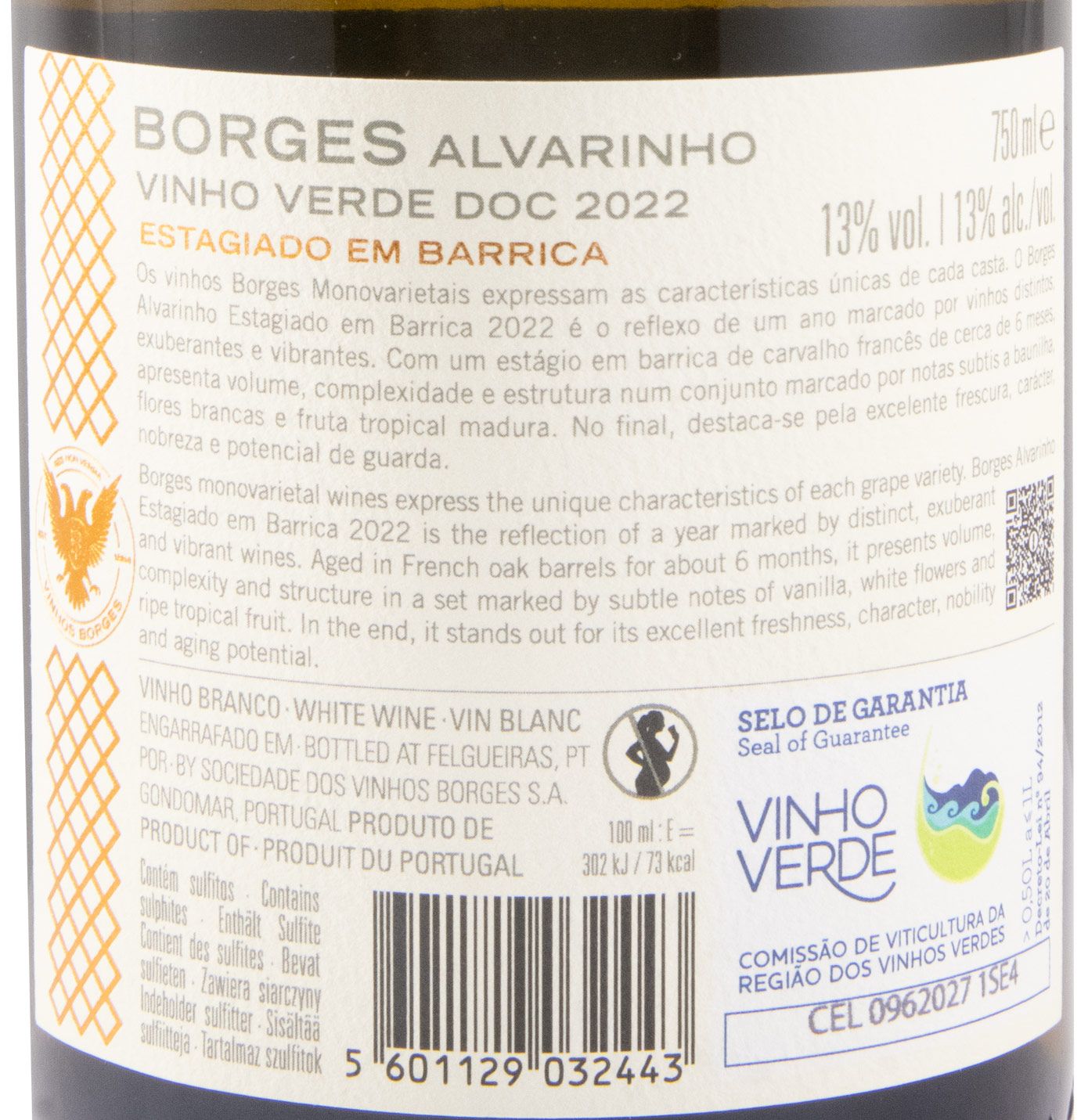 2022 Borges Estagiado em Barrica Alvarinho white