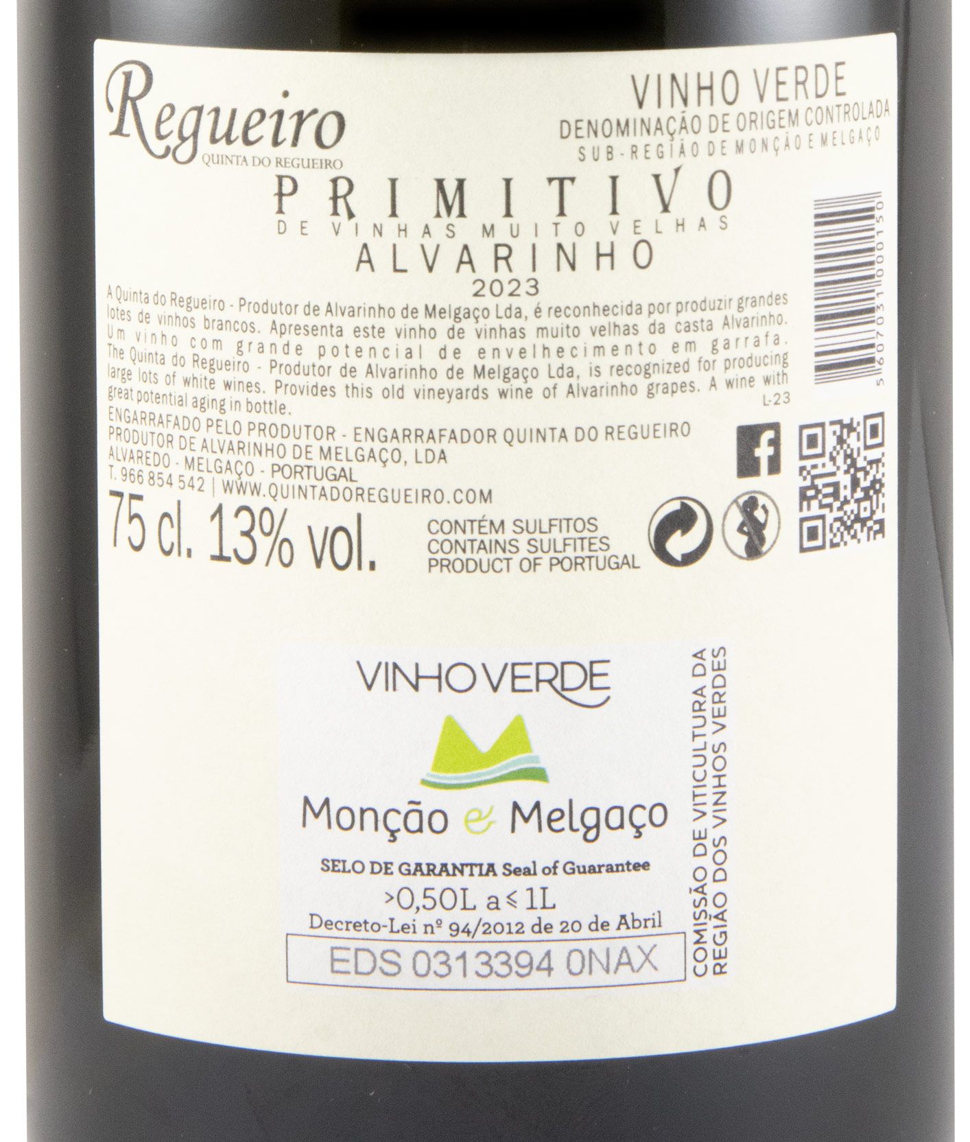 2023 Quinta do Regueiro Primitivo Alvarinho white