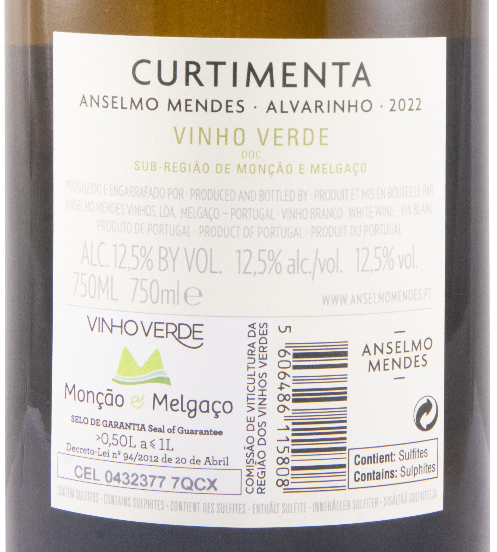 2022 Anselmo Mendes Curtimenta Alvarinho branco