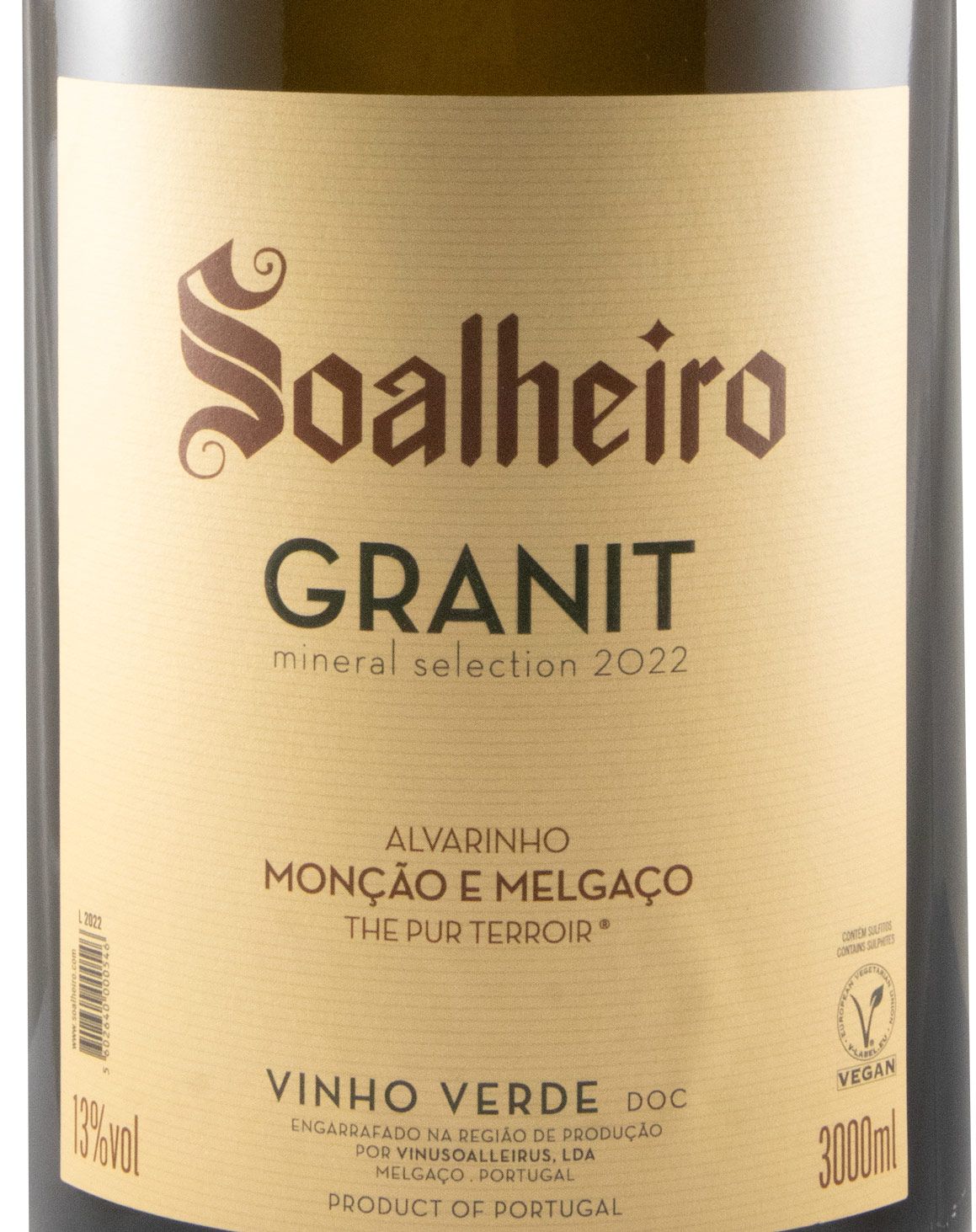 2022 Soalheiro Granit Alvarinho branco 3L