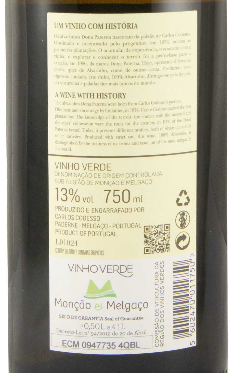 2023 Dona Paterna Alvarinho branco