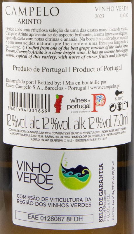 2023 Caves Campelo Arinto branco