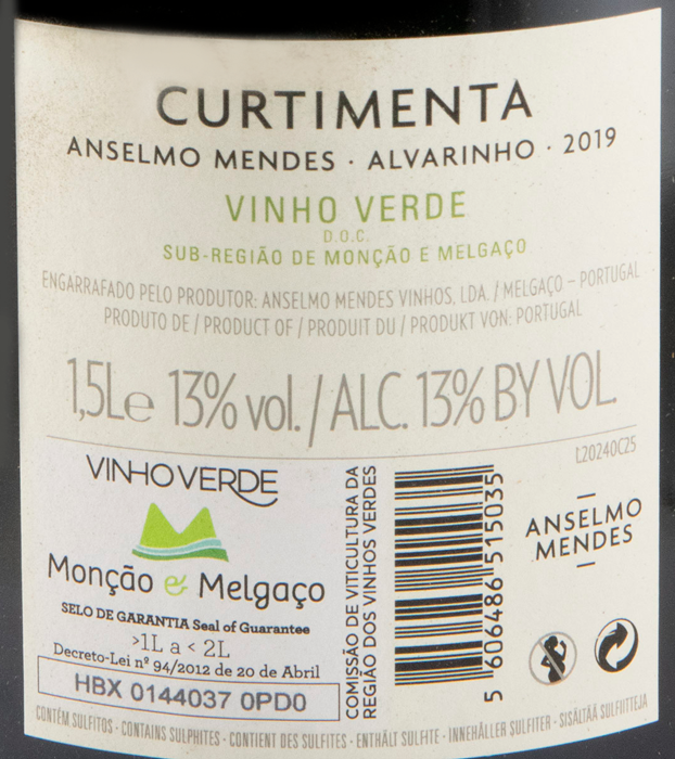 2019 Anselmo Mendes Curtimenta Alvarinho white 1.5L