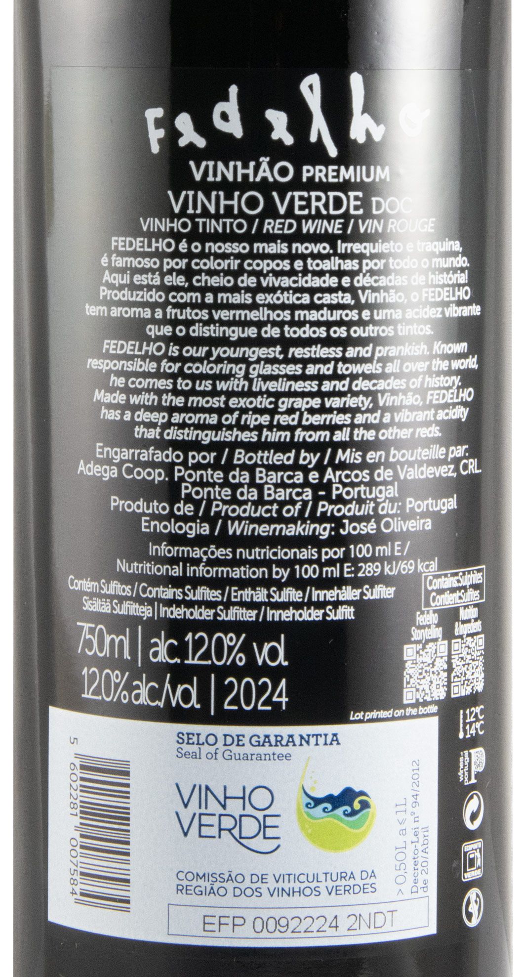 2024 Ponte da Barca Fedelho Vinhão Premium tinto