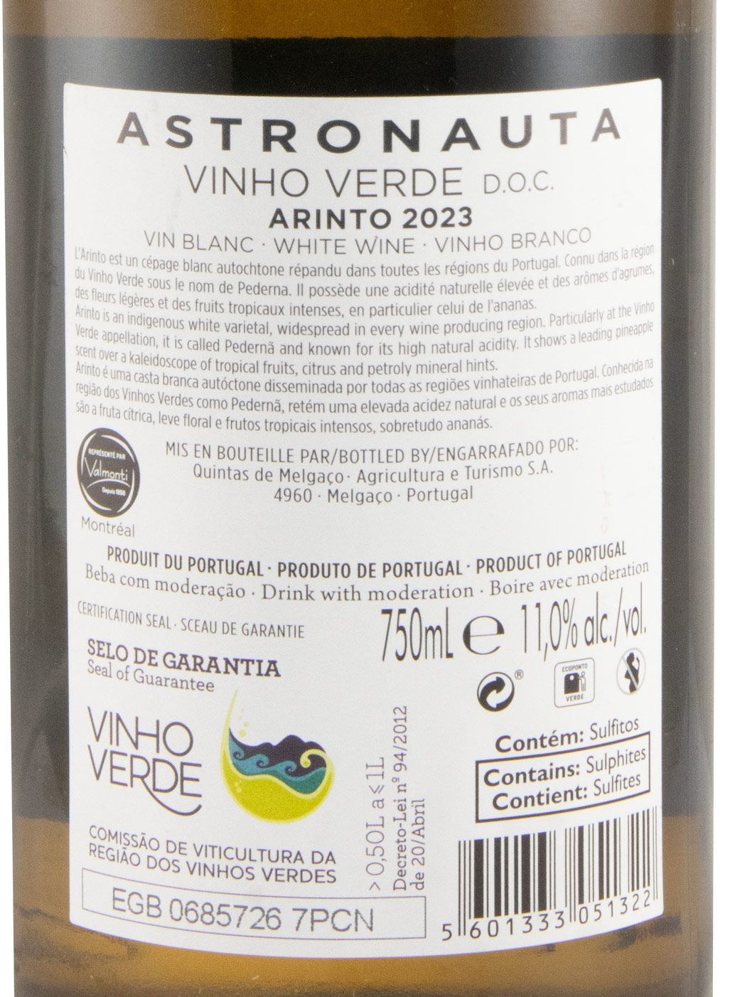 2023 Astronauta Arinto branco (rótulo danificado)