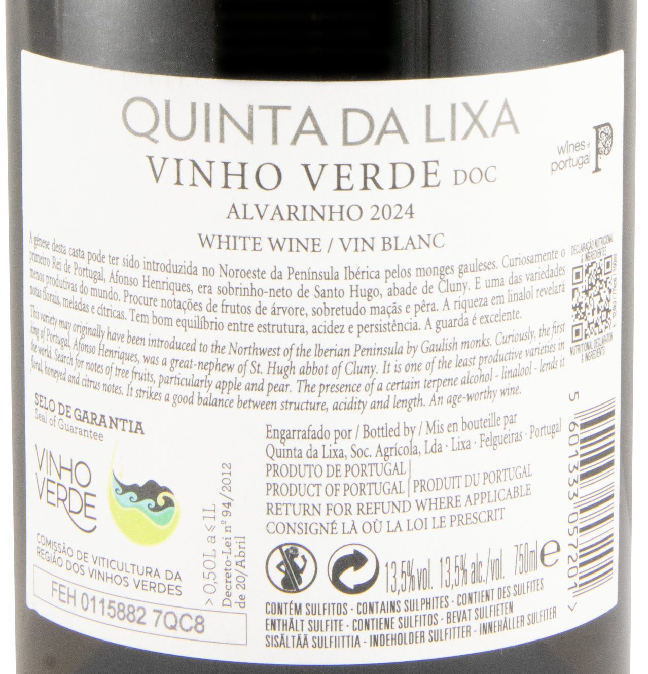 2024 Quinta da Lixa Alvarinho Escolha branco