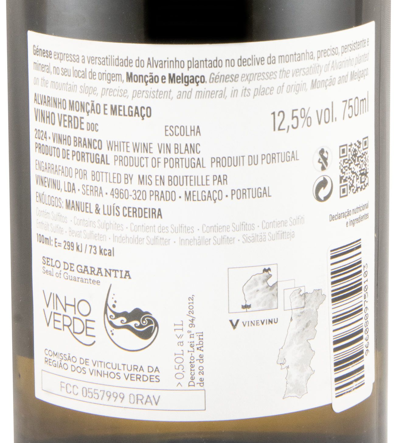 2024 Génese Altitude Selection Alvarinho branco