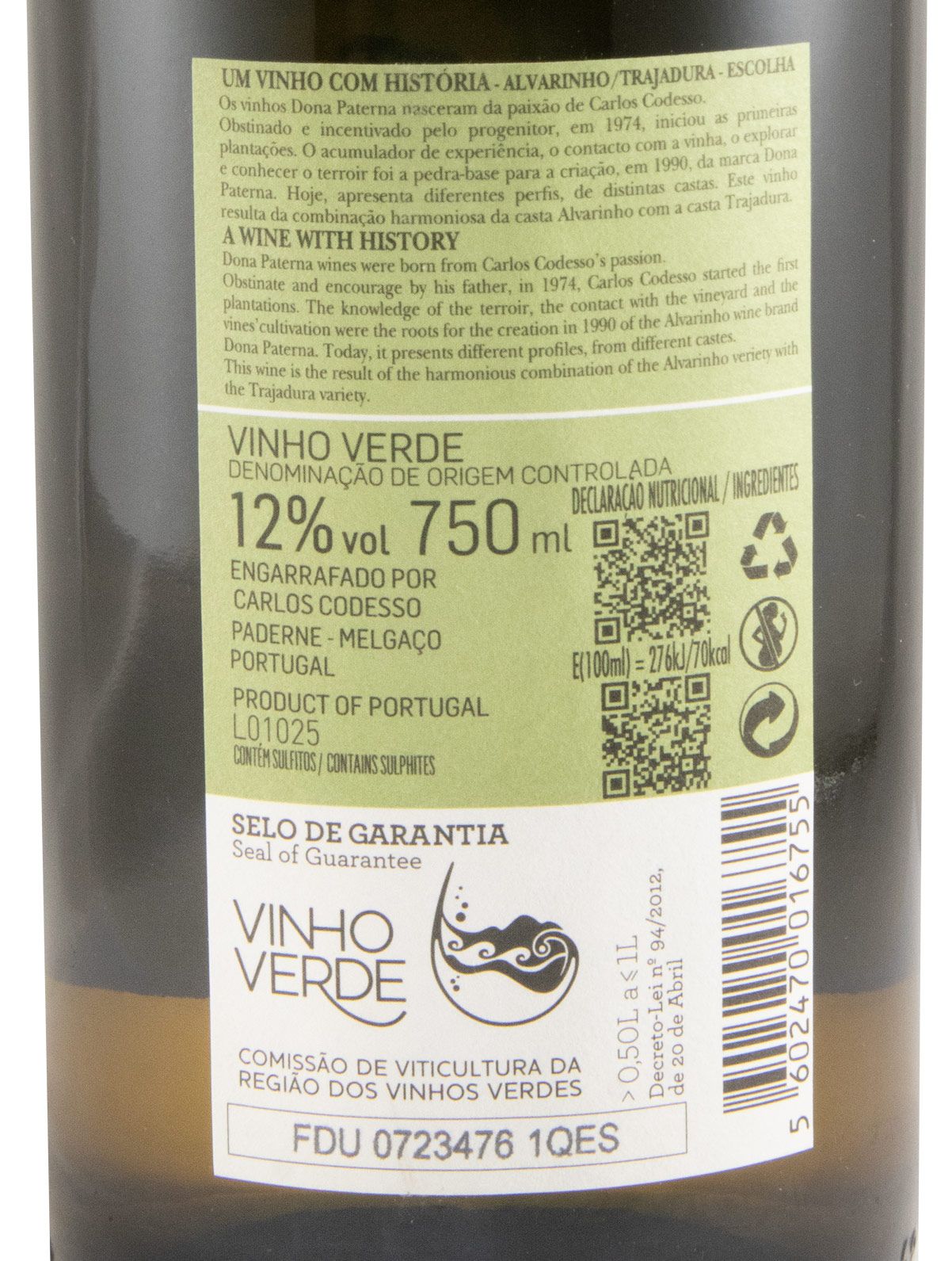2024 Dona Paterna Alvarinho & Trajadura branco