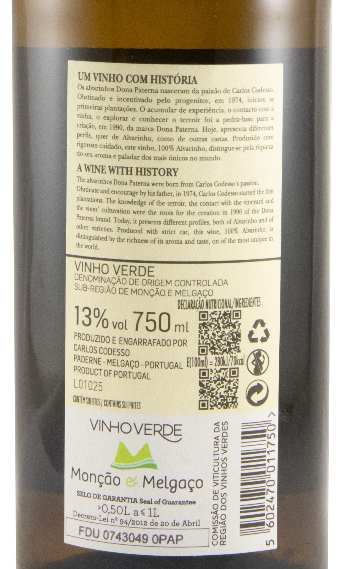 2024 Dona Paterna Alvarinho branco