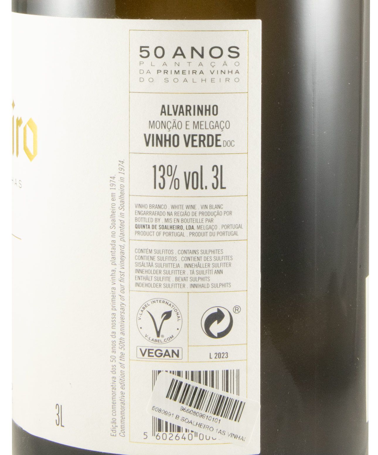 2023 Soalheiro Primeiras Vinhas Alvarinho branco 3L