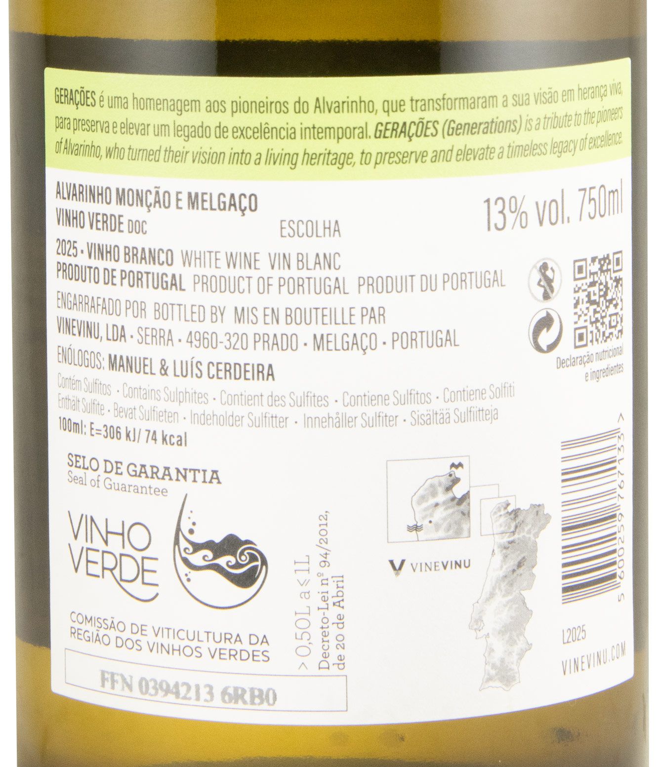 2025 Gerações Alvarinho branco