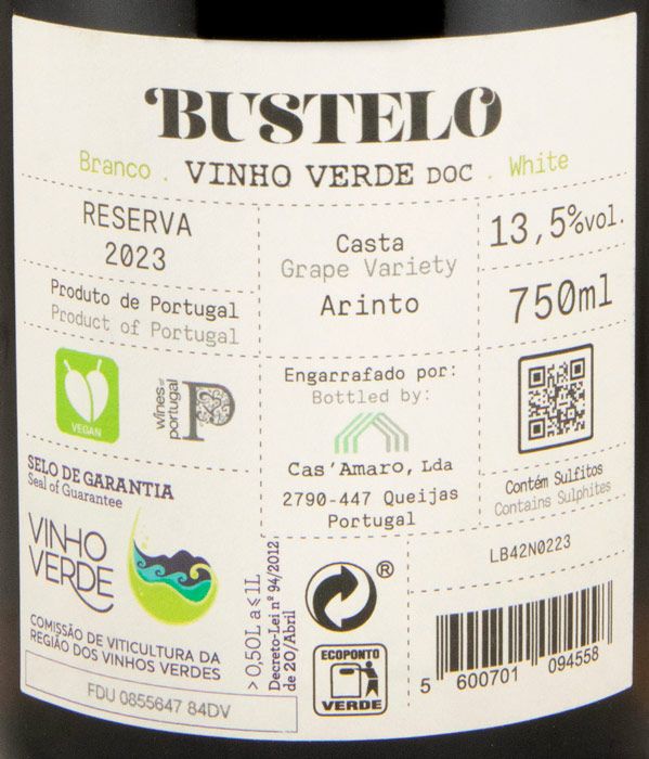 2023 Bustelo Arinto Reserva white
