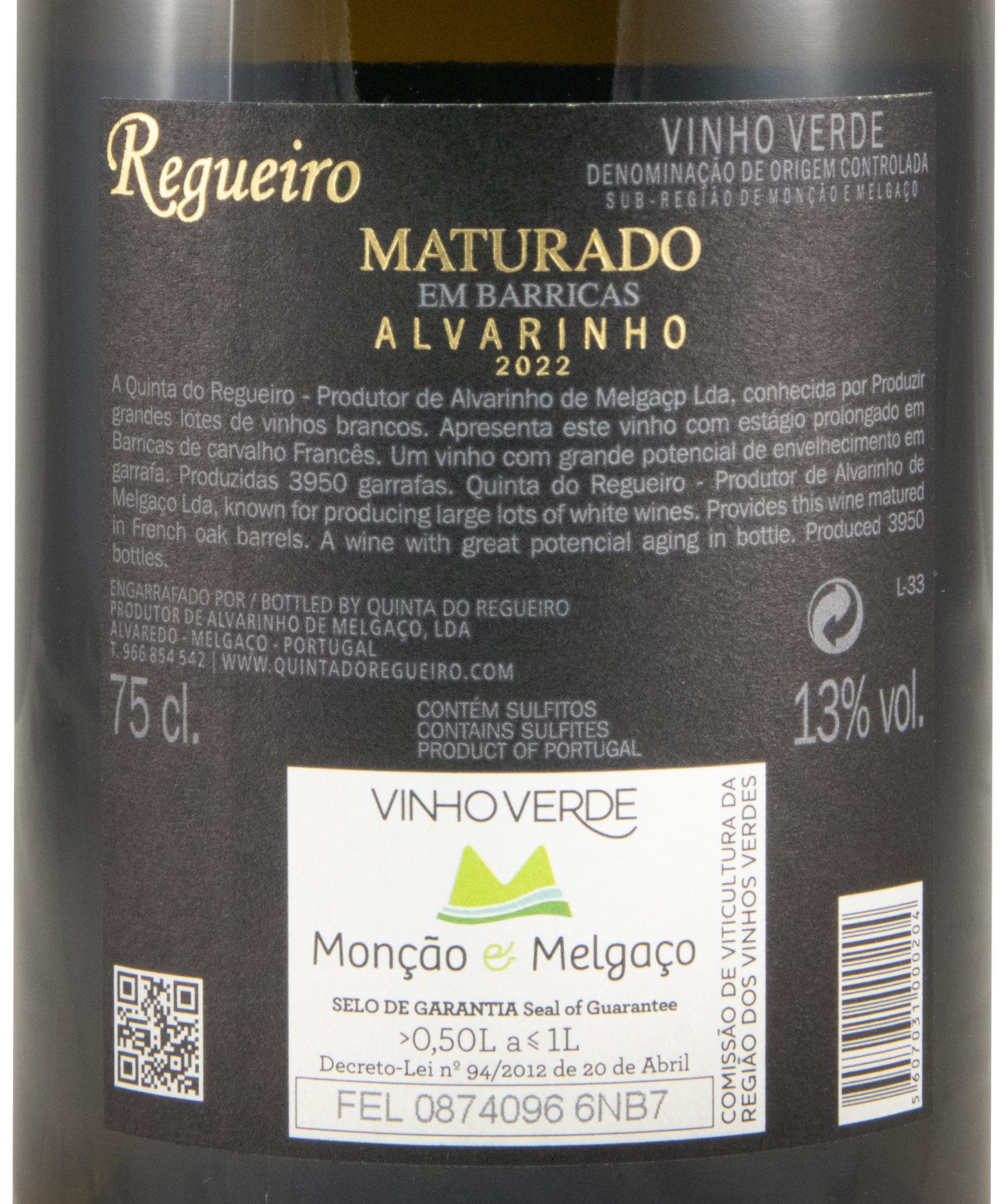 2022 Quinta do Regueiro Maturado Alvarinho white