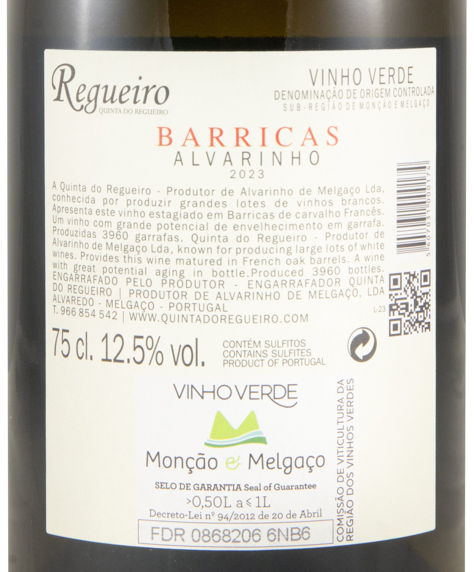 2023 Quinta do Regueiro Barricas Alvarinho white