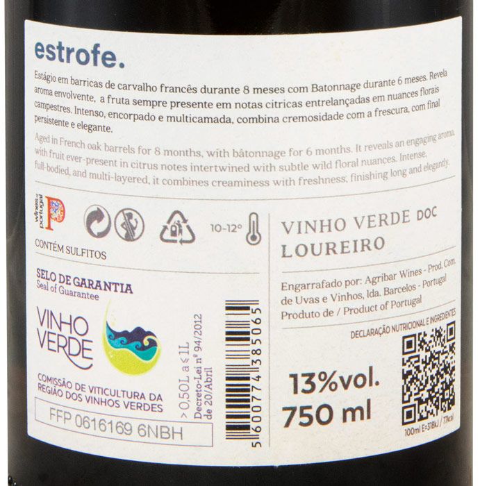 2024 Estrofe Barricas Loureiro Reserva white